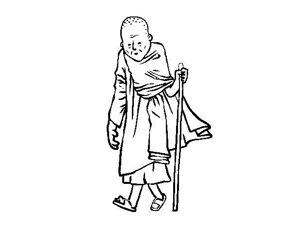 A Buddhist monk coloring page