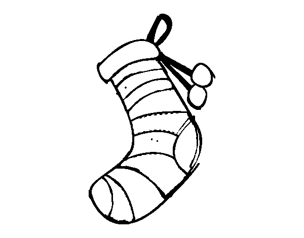 A Christmas sock coloring page