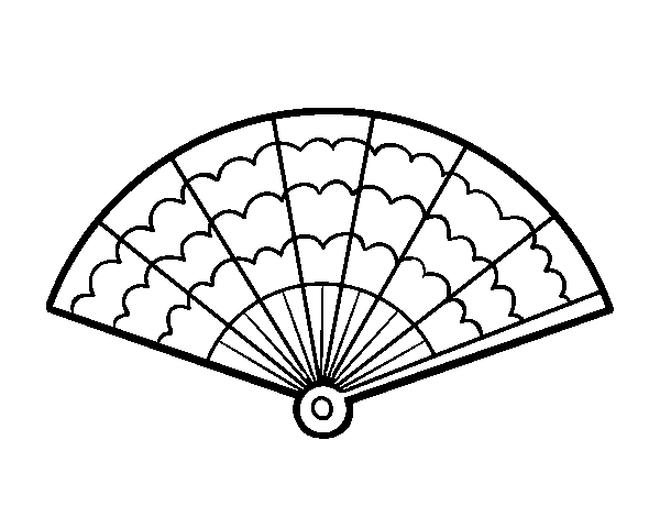 A handheld fan coloring page