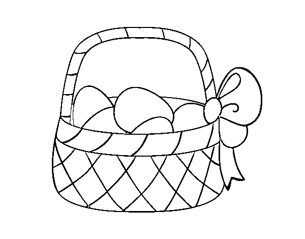 Basket with easter egg coloring page