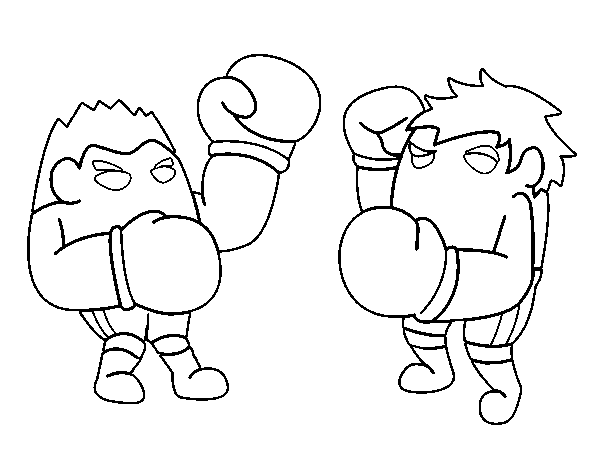 Boxing match coloring page