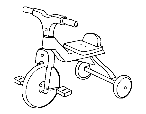 Children tricycle coloring page