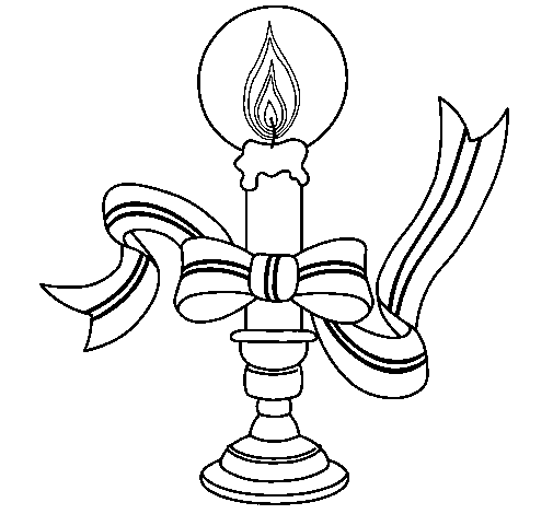Christmas candle II coloring page