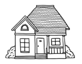 Cottage of the village coloring page