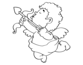 Cupid with his arrow coloring page