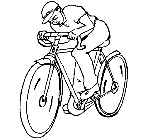 Cycling coloring page