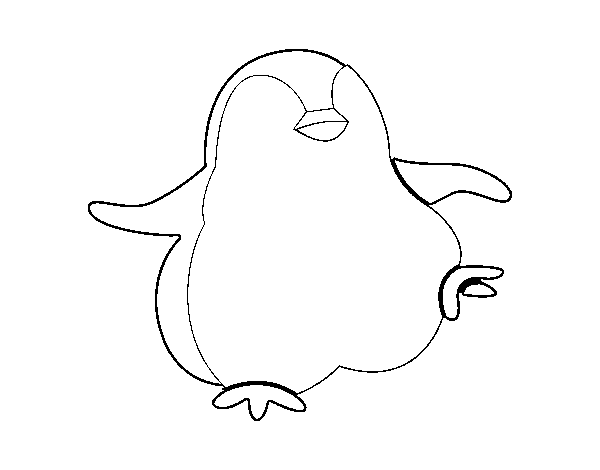 Dancing penguin coloring page