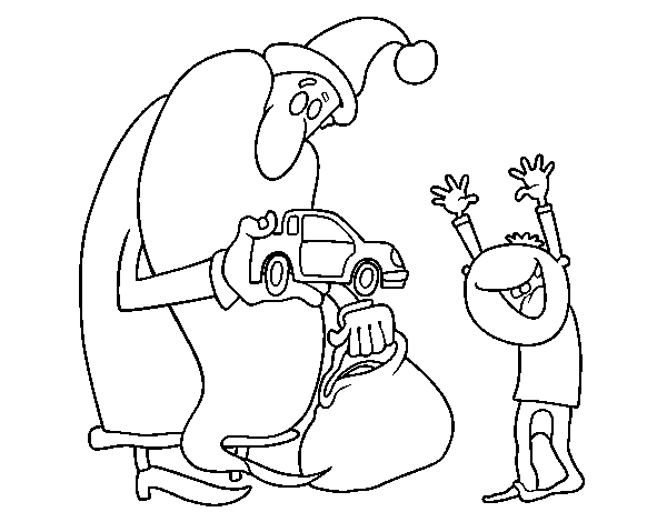 Delivery of gifts coloring page