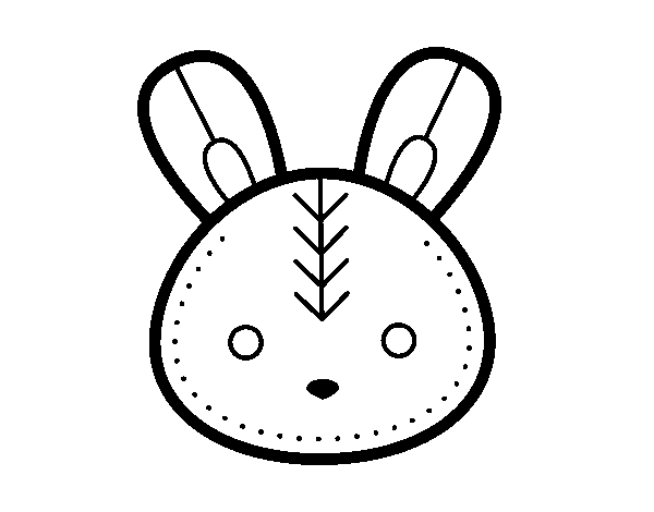 Easter bunny face coloring page - Coloringcrew.com