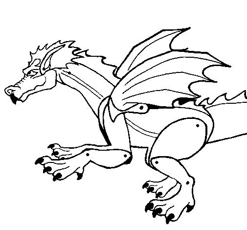 Fierce dragon coloring page