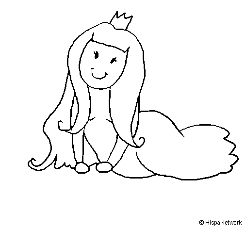 Happy princess coloring page