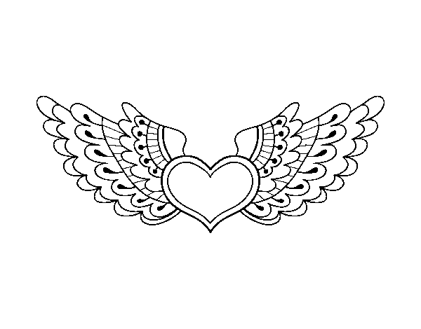 Heart with wings coloring page - Coloringcrew.com