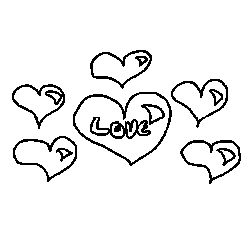 Hearts 2 coloring page