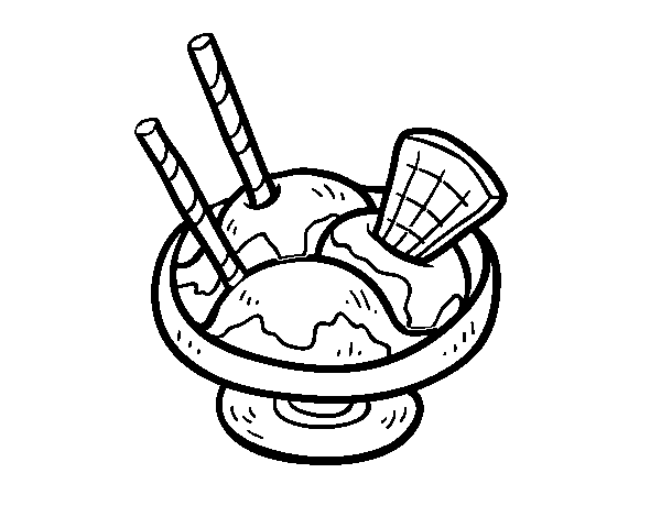 Ice cream cup coloring page