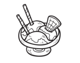 Ice cream cup coloring page