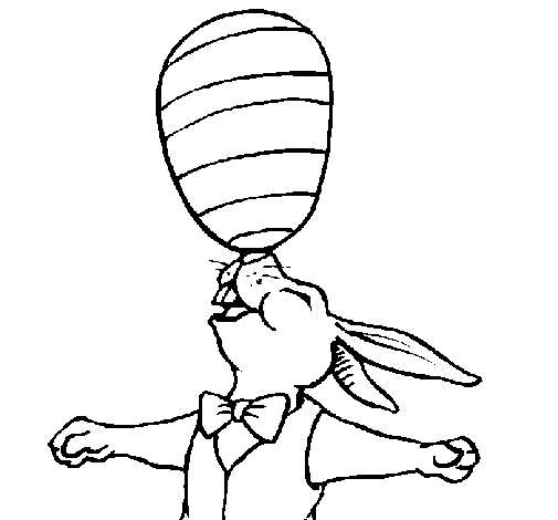 Juggling rabbit coloring page