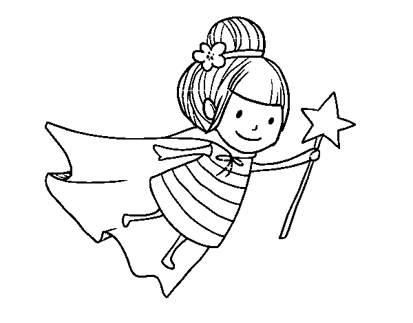 Magic fairy coloring page