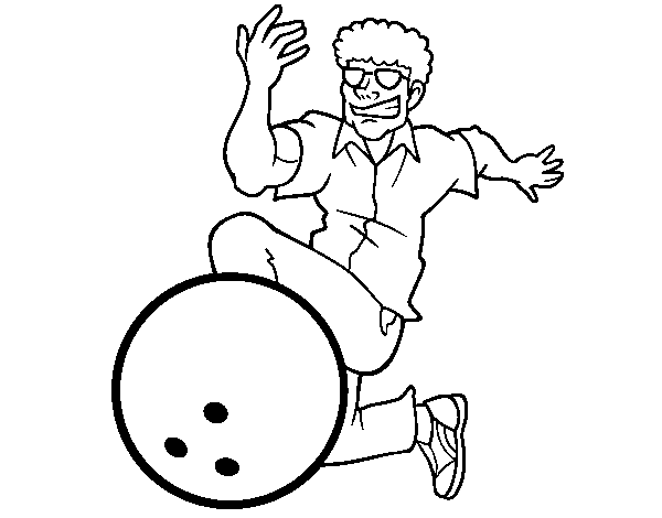 Man bowling coloring page