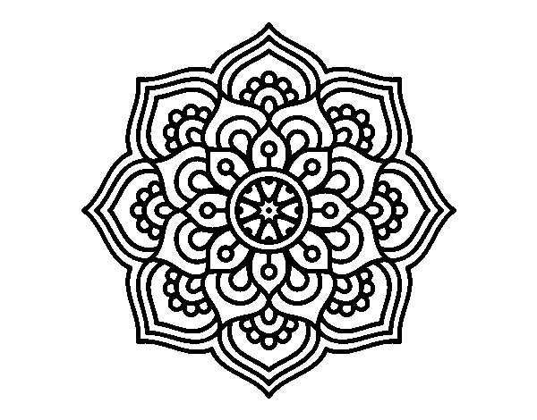 Mandala concentration flower coloring page