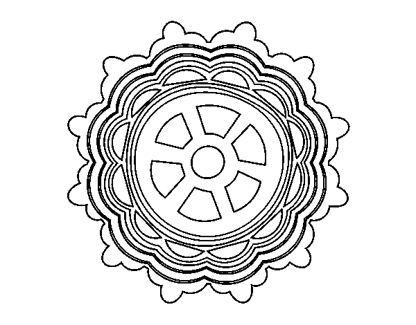 Mandala shaped rudder coloring page