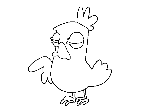 Moody cock coloring page
