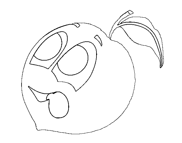 Peach sticking tongue out coloring page