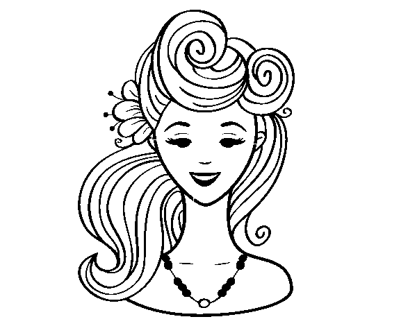 Pin-up hairstyle  coloring page