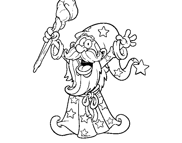 Powerful wizard coloring page