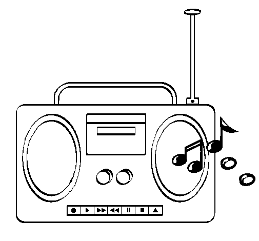 Radio cassette 2 coloring page