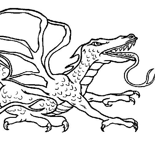 Reptile dragon coloring page