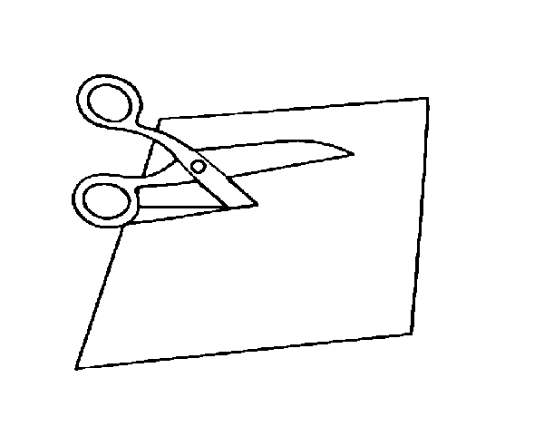 Scissors cutting coloring page