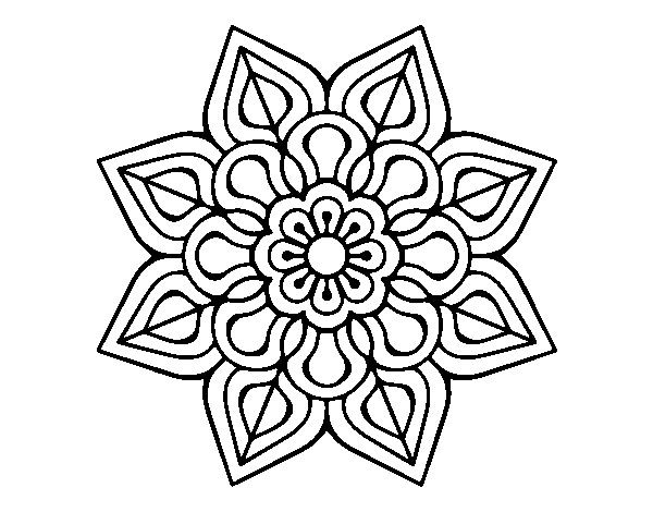 Simple flower mandala coloring page