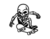Skater Skeleton coloring page