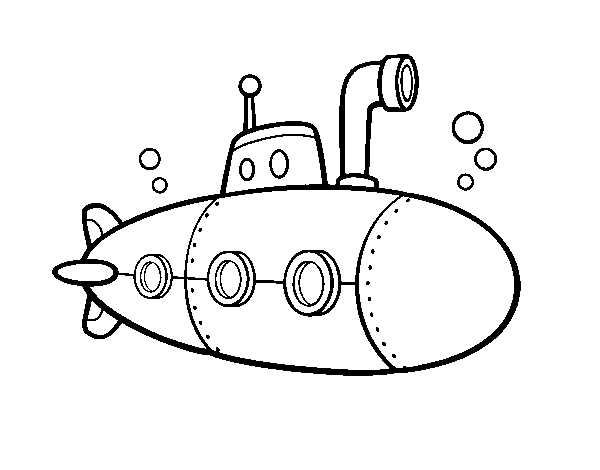 Spy submarine coloring page