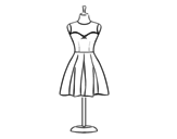 Strapless dress coloring page