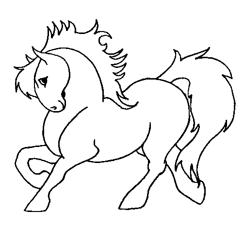 Strong horse coloring page