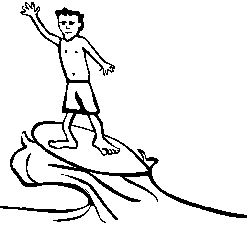 Surf coloring page
