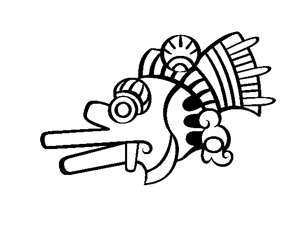 The Aztecs days: the Wind Ehecatl coloring page