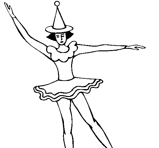 Trapeze artist coloring page