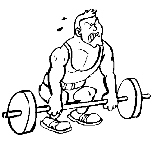 Weight-lifting coloring page