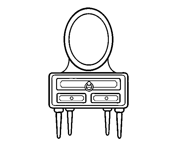 A dressing table coloring page