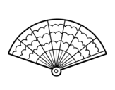 A handheld fan coloring page