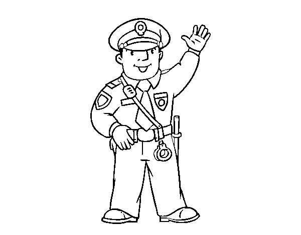 A policeman coloring page