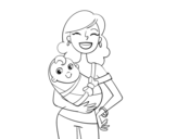 A proud mother coloring page