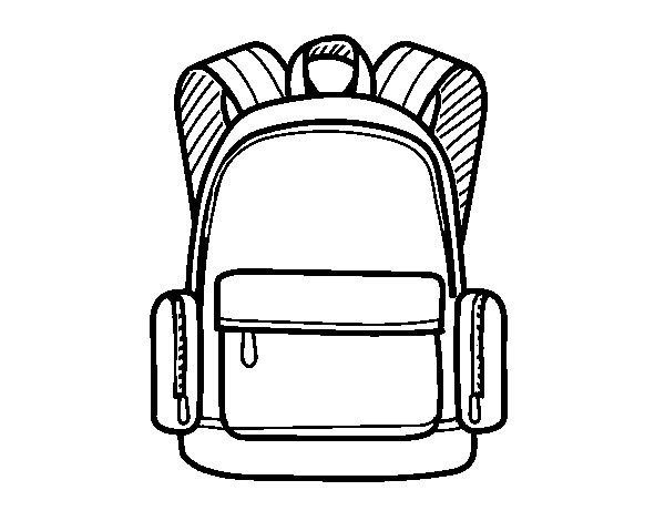 A school backpack coloring page