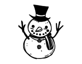 A snowman with hat coloring page