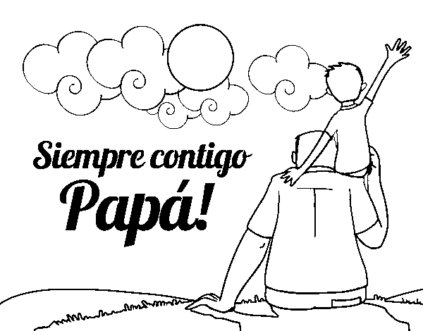 Always with you daddy coloring page