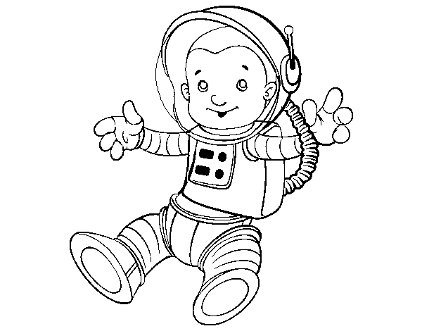 An astronaut in space coloring page