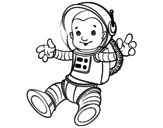 An astronaut in space coloring page