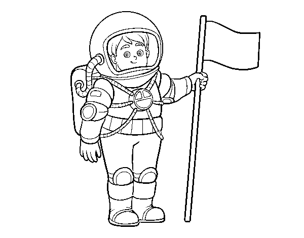 An astronaut coloring page